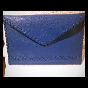 Laggo Blue Leather Clutch